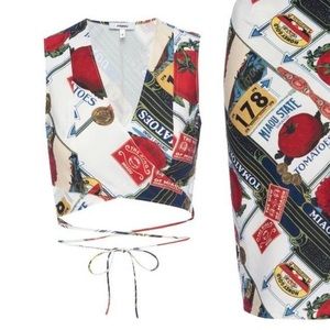 Miaou Rowan Tie Top in Figaro print